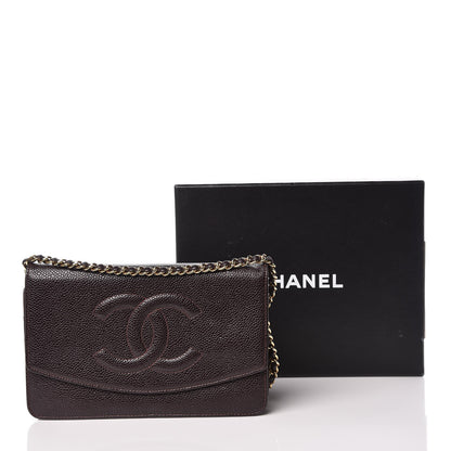 Chanel Caviar Timeless CC Wallet On Chain WOC Dark Brown 16 of 16