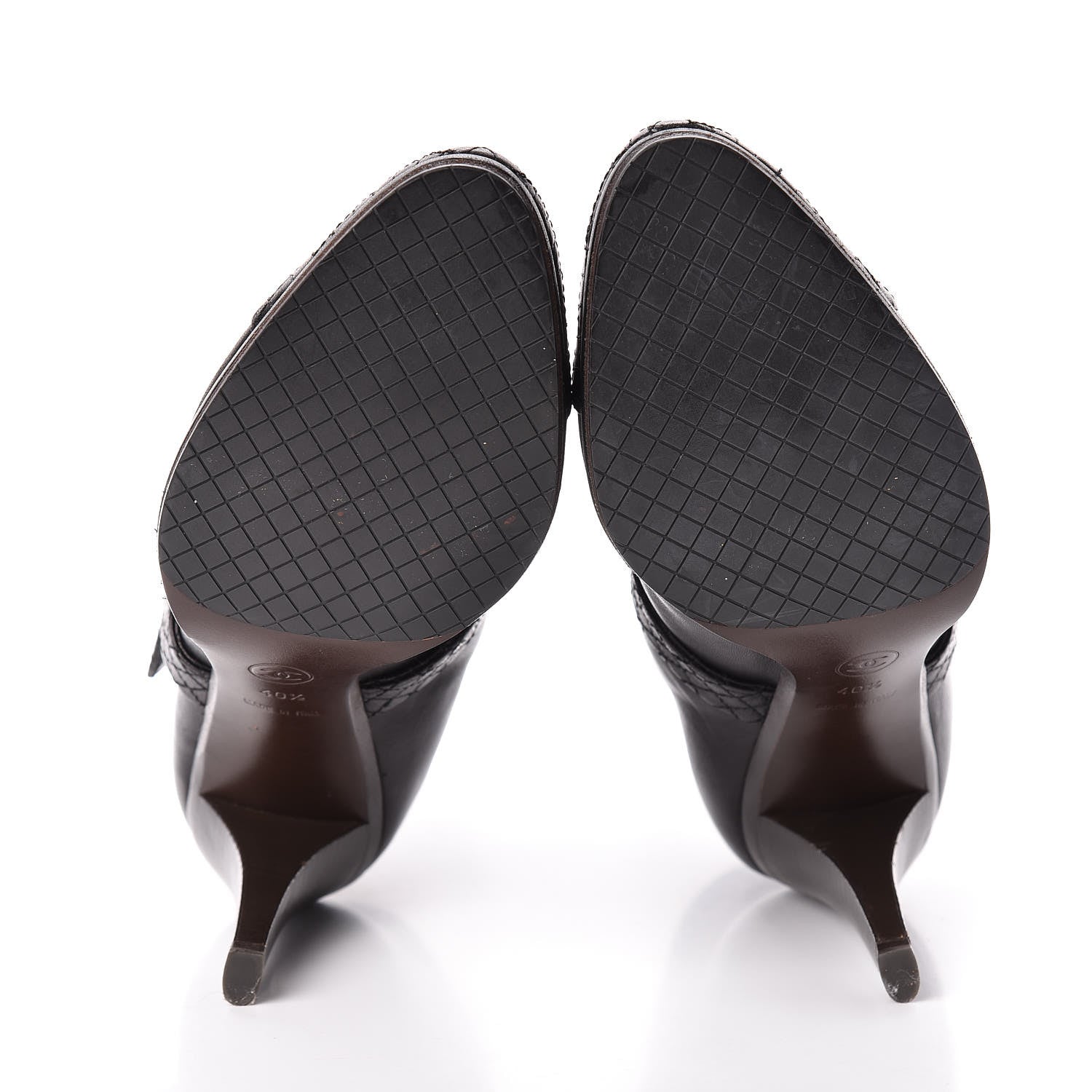Chanel Calfskin Quilted Cap Toe Boots 40.5 Black 7 of 9