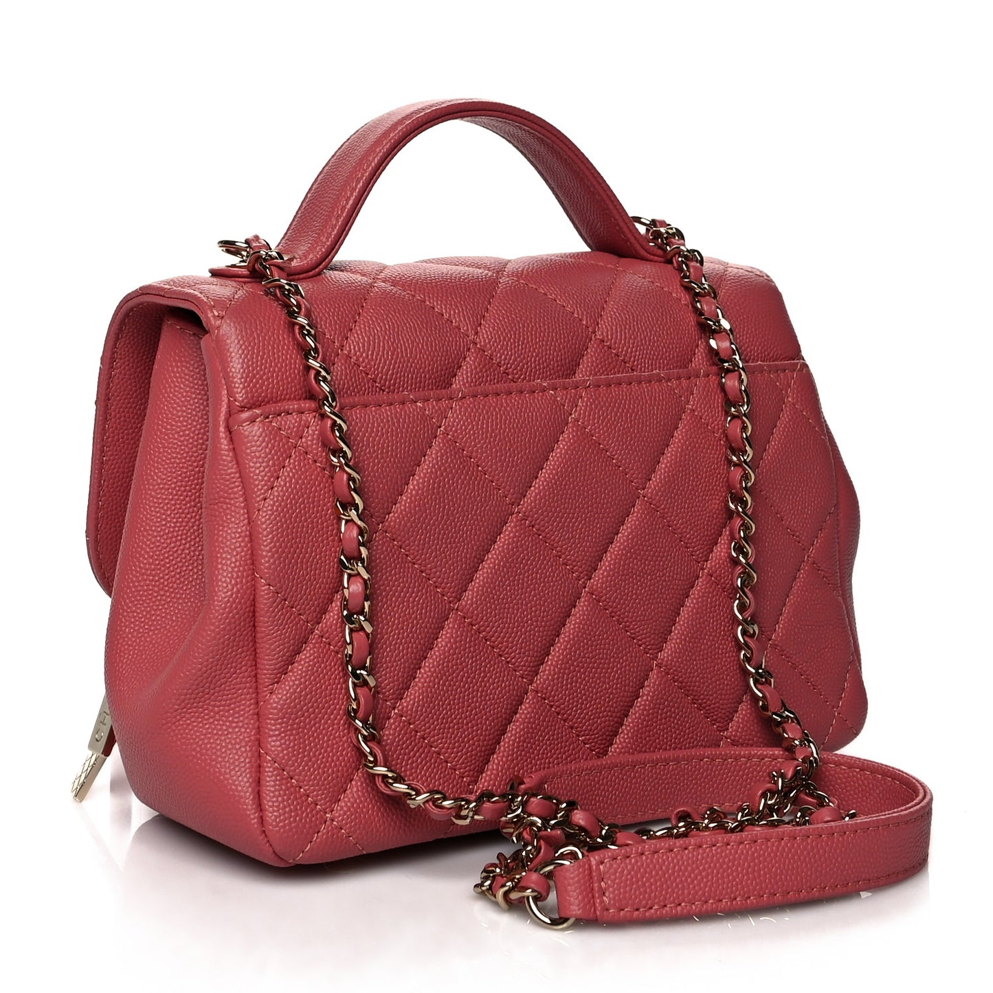 Caviar Quilted Small Business Affinity Flap Pink