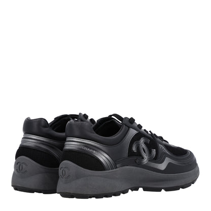 Chanel Mesh Calfskin CC Sneakers  39.5 Black Silver 5 of 10