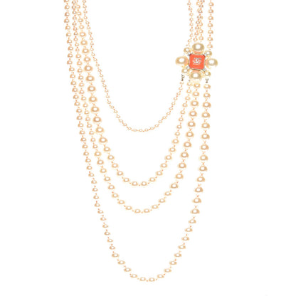 Chanel Pearl Multi Strand Long CC Necklace Gold 1 of 5