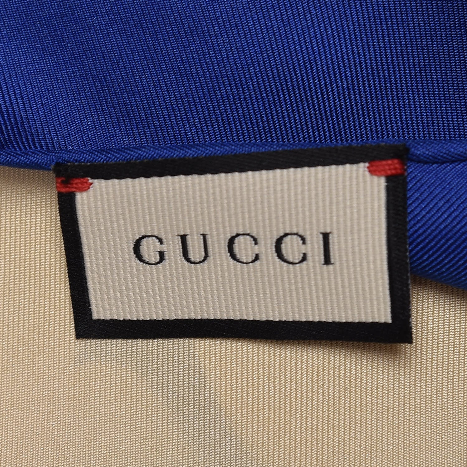 Gucci Silk Logo Square Scarf Ivory Blue 5 of 5