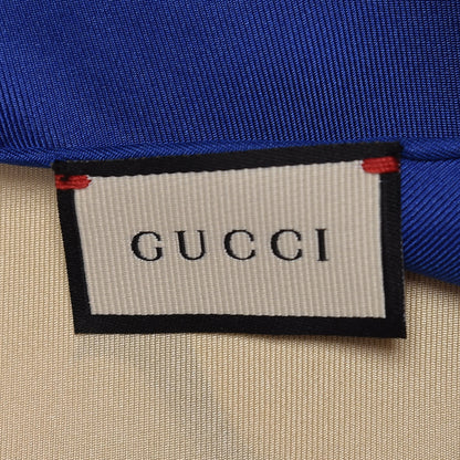 Gucci Silk Logo Square Scarf Ivory Blue 5 of 5