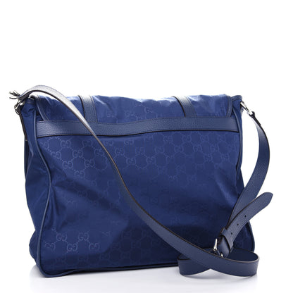 Gucci Nylon Monogram Double Buckle Flap Messenger Bag Tide 3 of 10