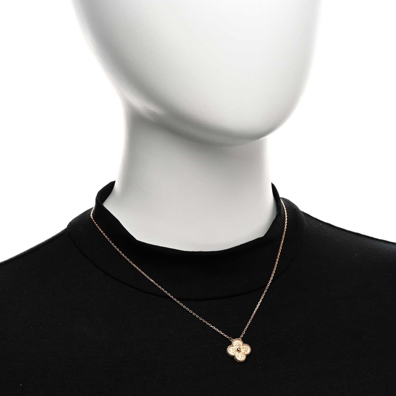 Van Cleef & Arpels 18K Rose Gold Vintage Alhambra Pendant Necklace 2 of 4
