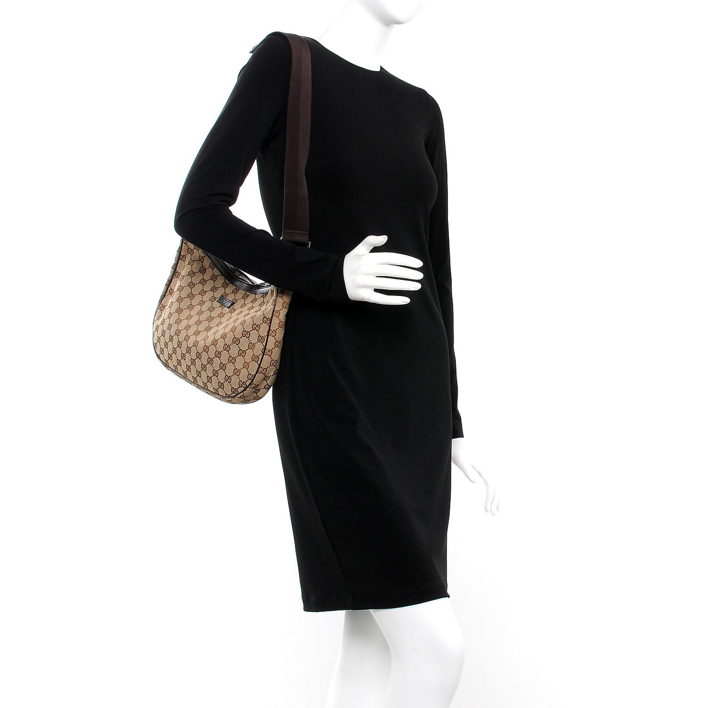 Monogram Medium Half Moon Hobo Dark Brown