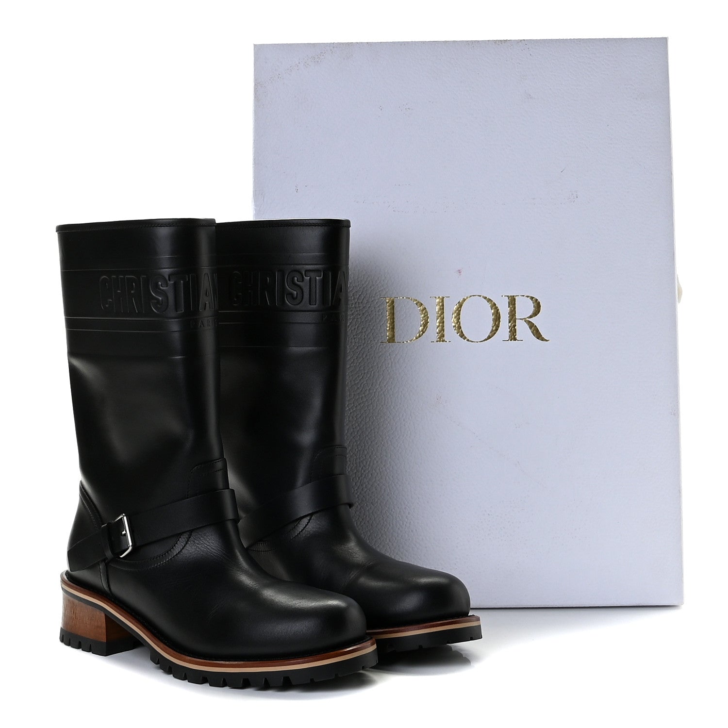 Christian Dior Calfskin Embossed Dior Quest 35mm Biker Boots 40 Black 12 of 12