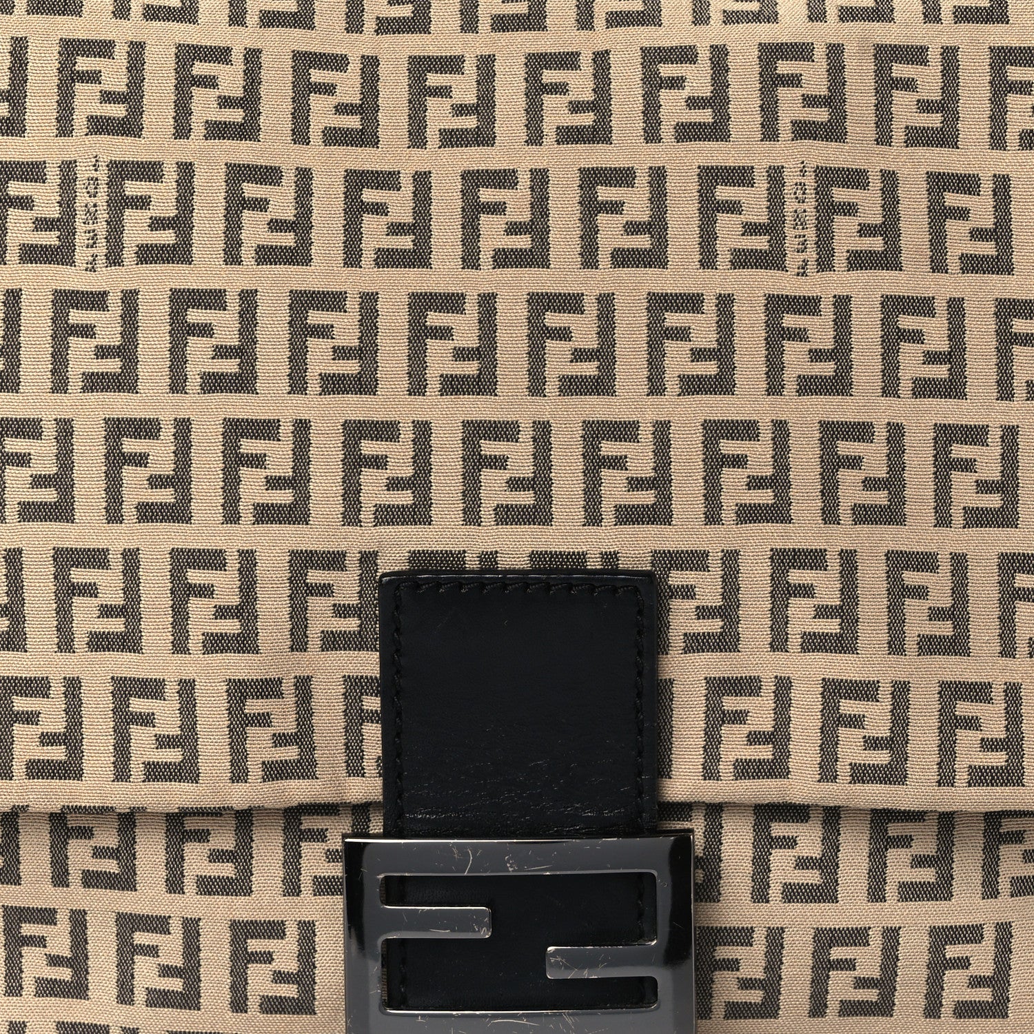 Fendi Zucchino Vitello Mama Baguette Beige Black 8 of 10