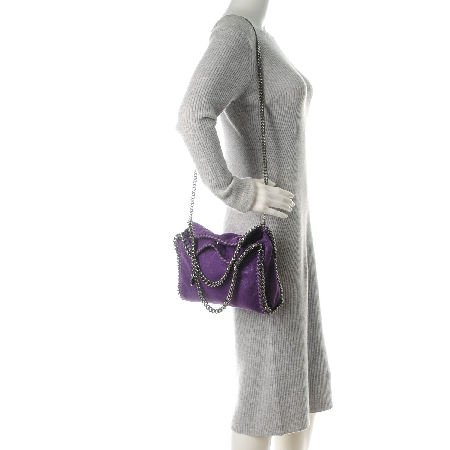 Stella McCartney Shaggy Deer Mini Falabella Tote Bright Purple 2 of 9