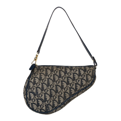 Christian Dior Monogram Mini Saddle Pochette Navy 1 of 20