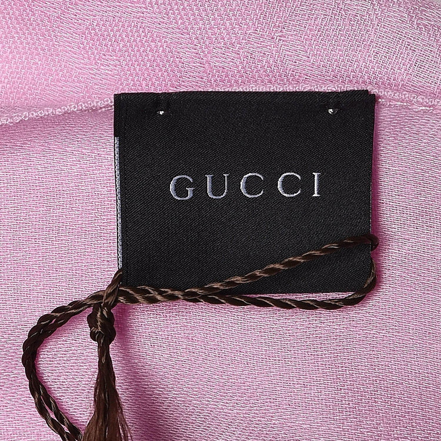 Gucci Wool Silk GG Monogram GGNat Scarf Rose 4 of 4
