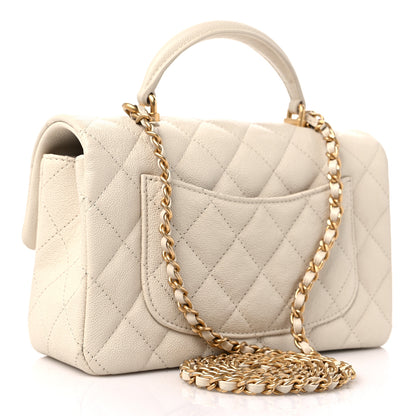 Chanel Caviar Quilted Mini Top Handle Rectangular Flap Beige 3 of 12