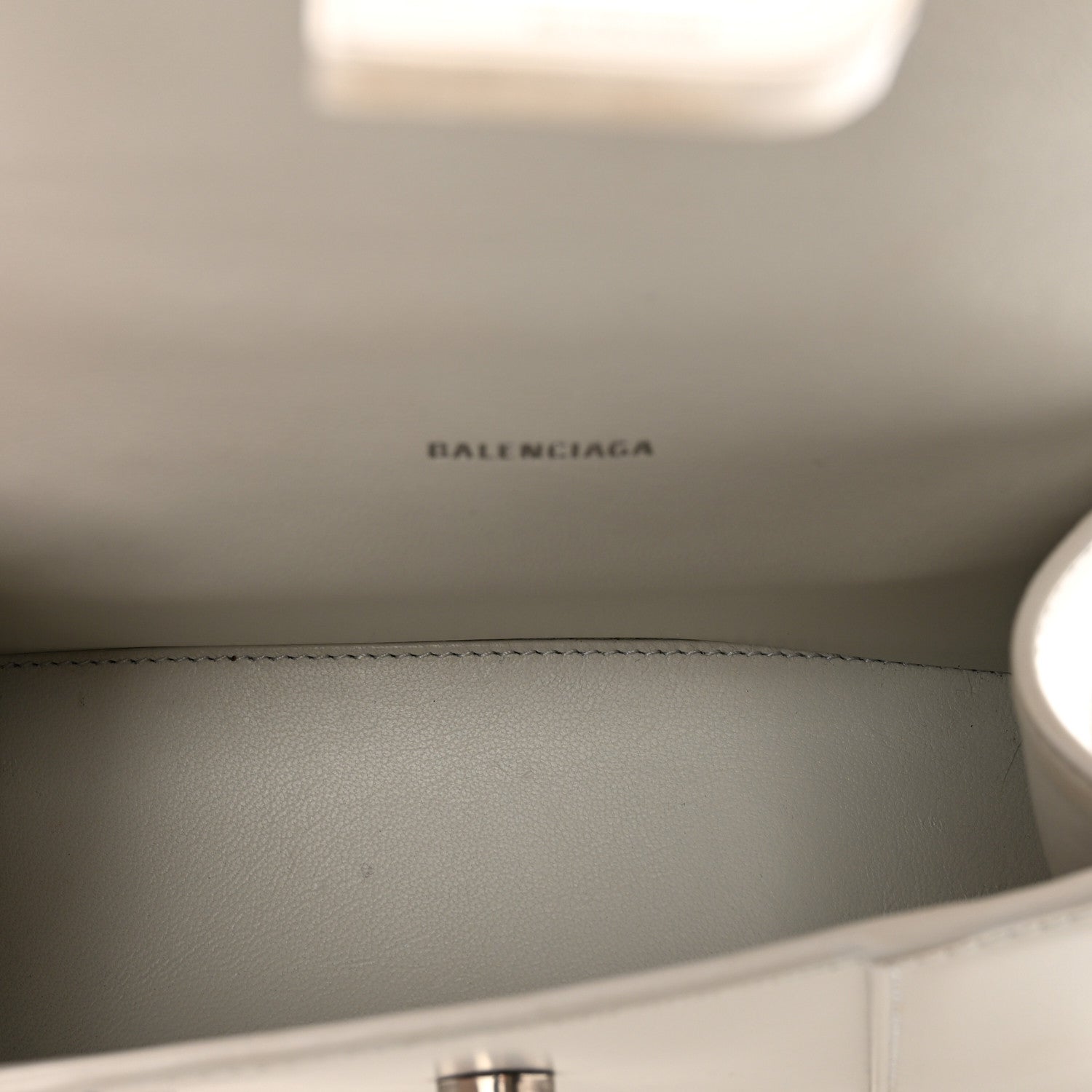 Balenciaga Shiny Box Calfskin Hourglass Top Handle Bag XS Chalky White 6 of 12