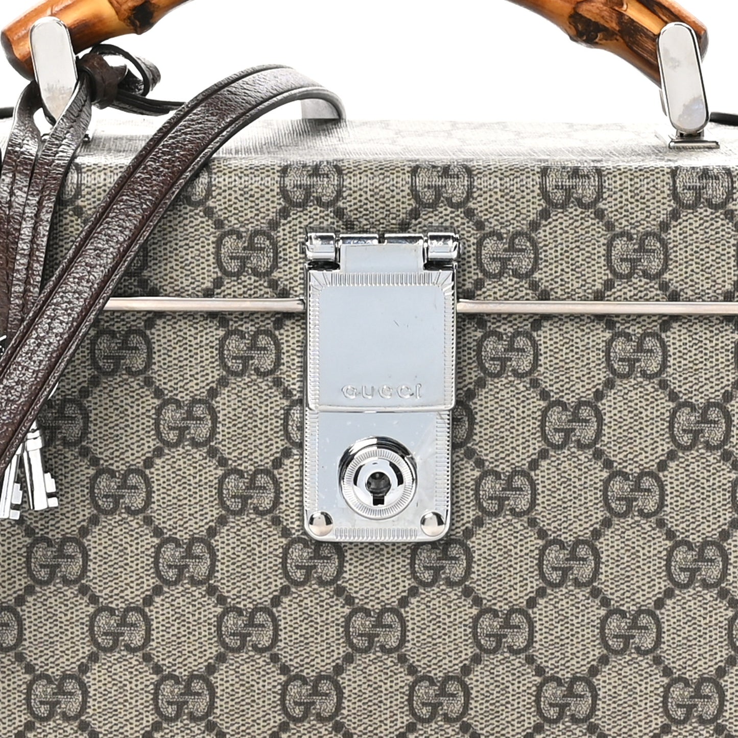 GG Supreme Monogram Globe-Trotter Beauty Case Brown