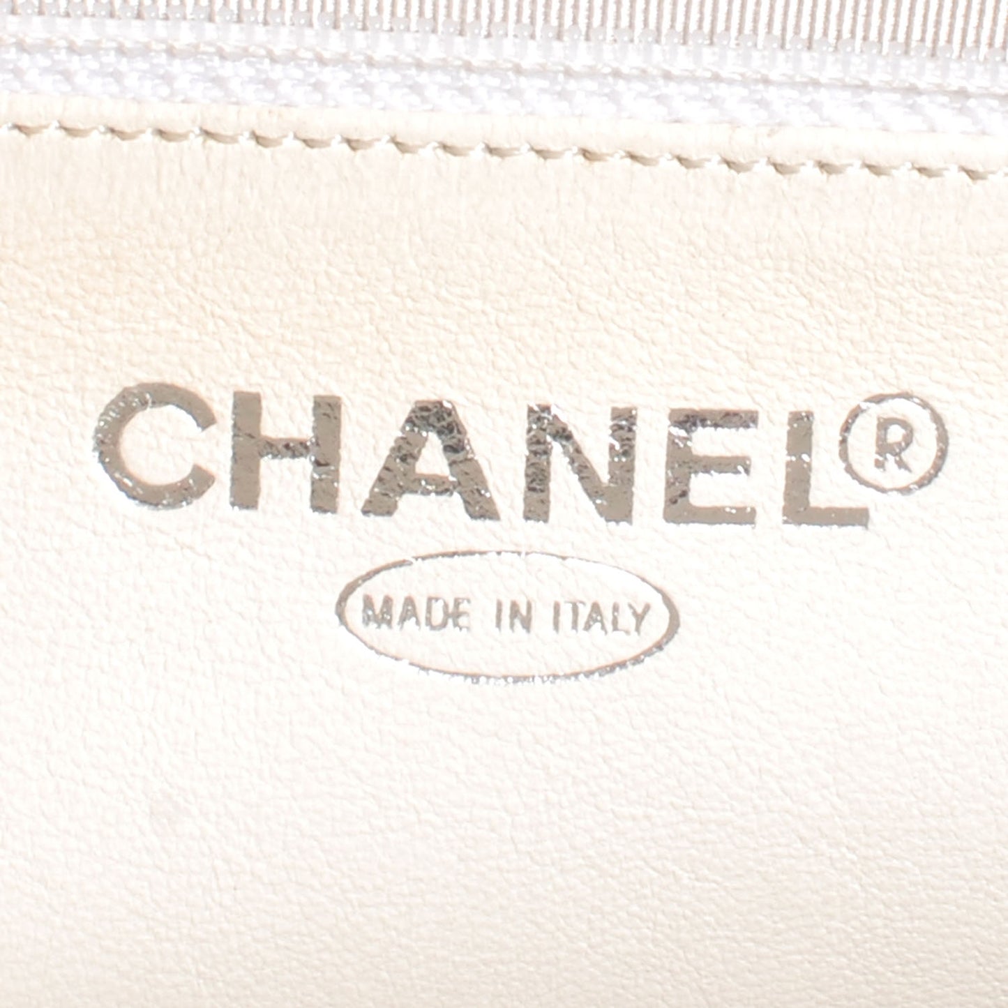 Patent Chocolate Bar Quilted Tote Beige Black
