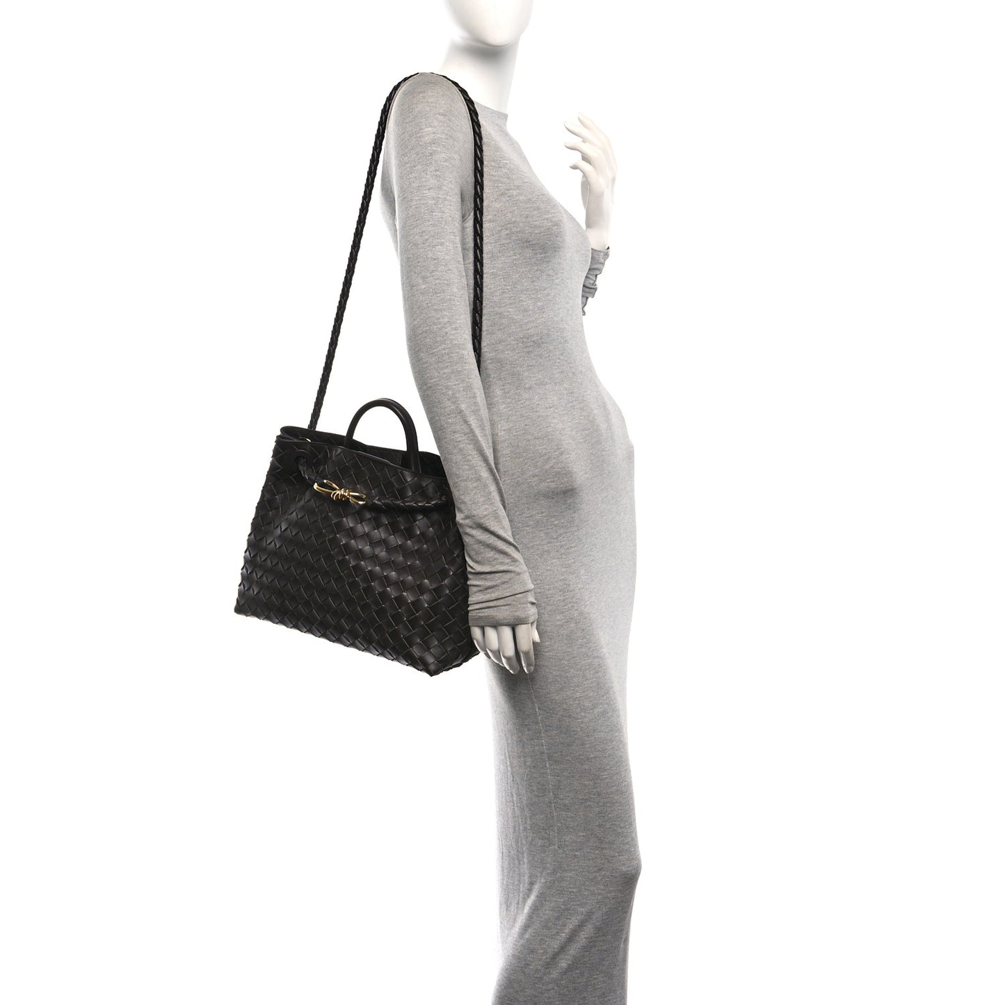 Nappa Intrecciato Medium Andiamo Shoulder Bag Fondant