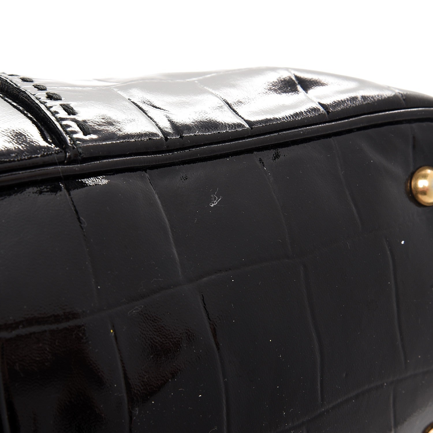 Saint Laurent Crocodile Embossed Patent Large Muse Black 10 of 15