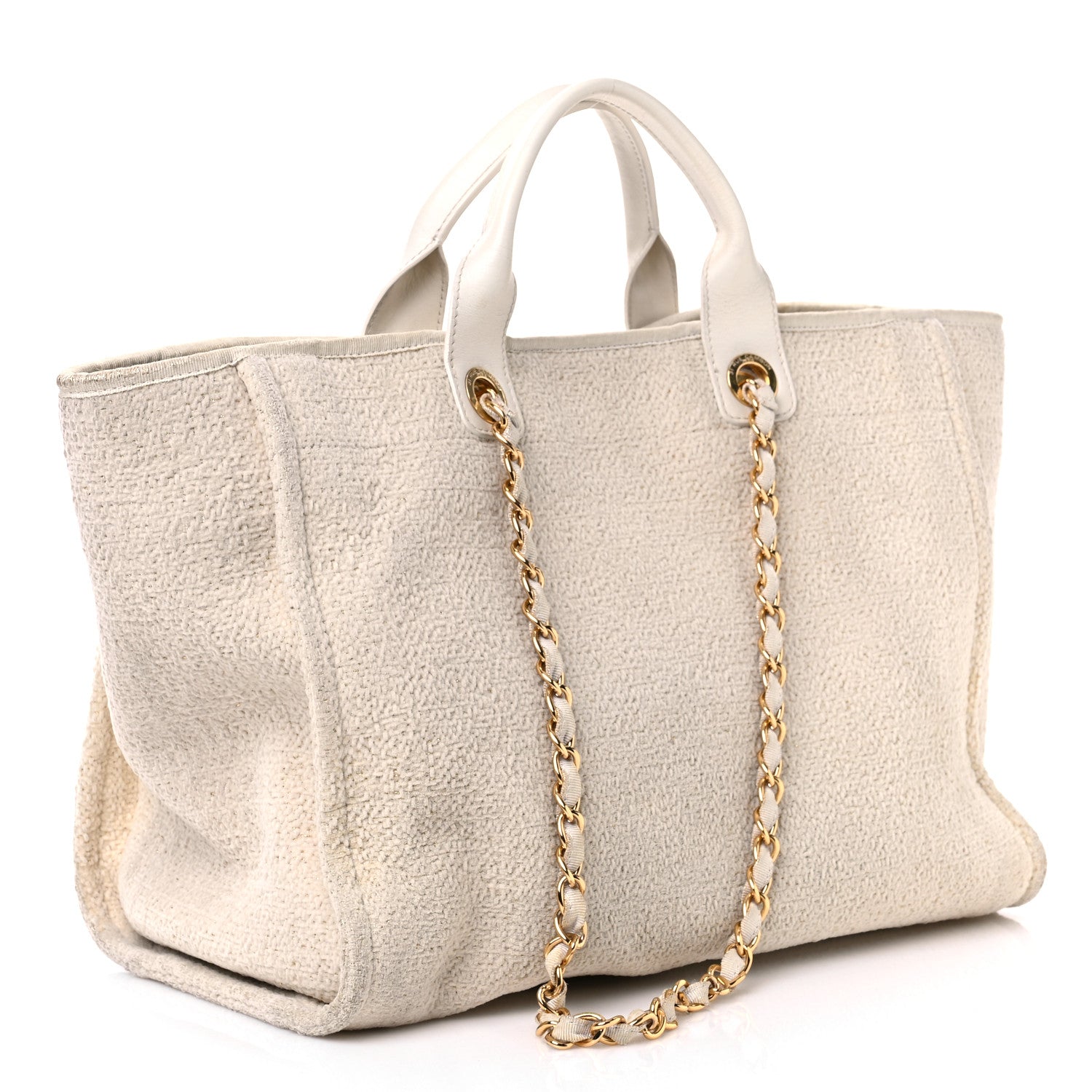 Chanel Lurex Boucle Medium Deauville Tote White 2 of 15