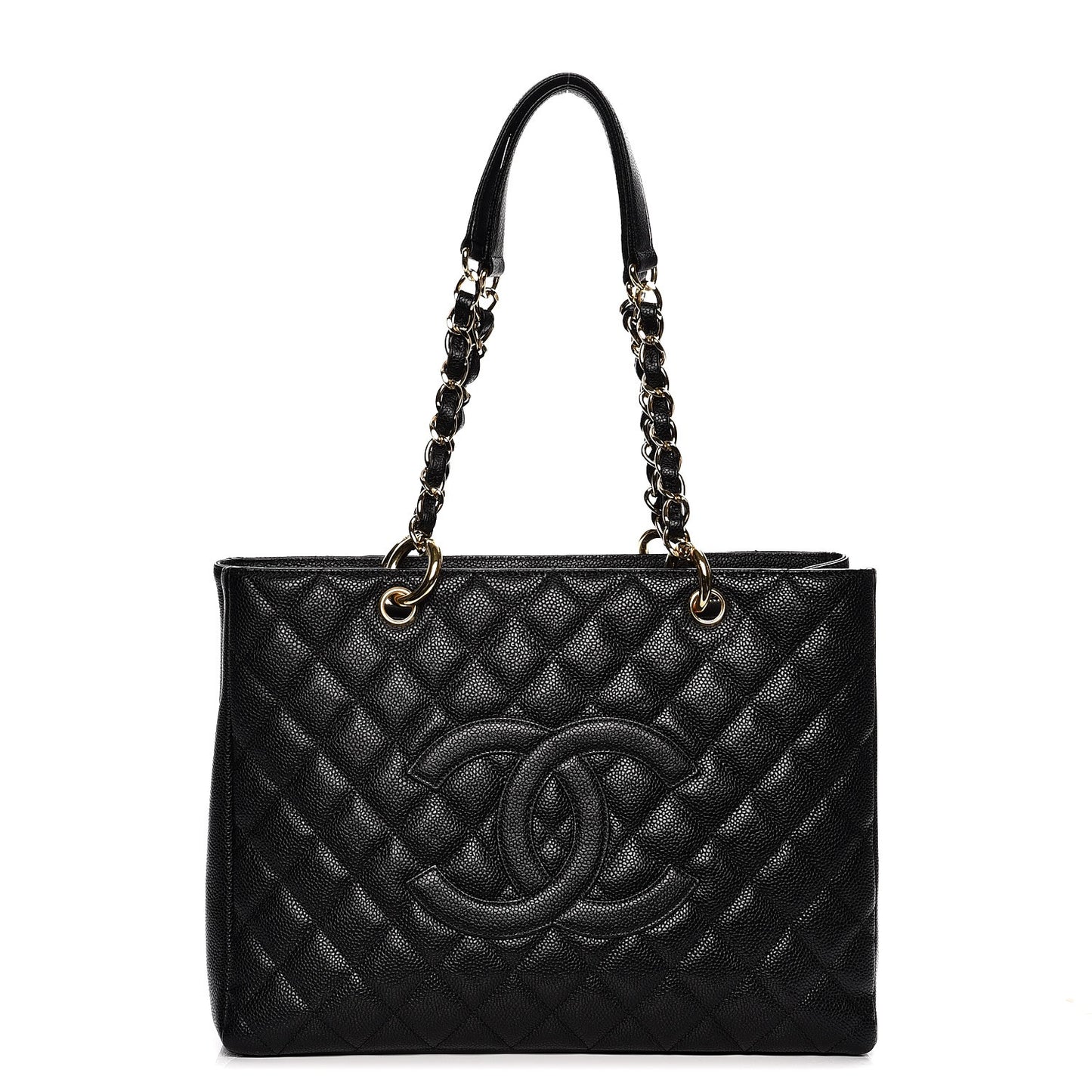 Caviar Quilted Grand Shopping Tote GST Black