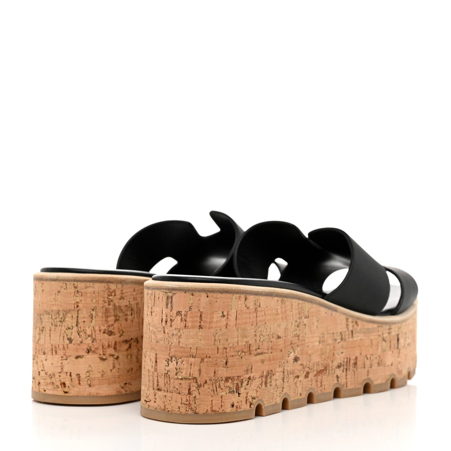 Hermes Calfskin Cork Eze 30 Sandals 41 Black 4 of 8