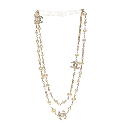 Chanel Pearl CC Long Necklace Light Gold 3 of 6