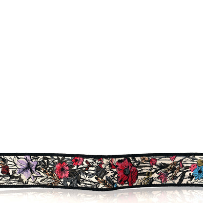 Christian Dior Lambskin Canvas Embroidered Floral Shoulder Strap Multicolor 5 of 7