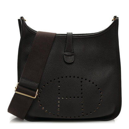 Hermes Taurillon Clemence Evelyne III PM Chocolate 1 of 9
