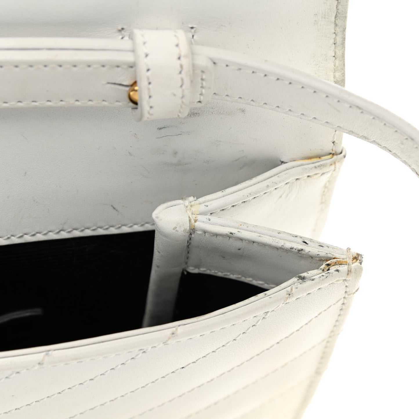 Calfskin Monogram Chevron Shoulder Bag Crema Soft