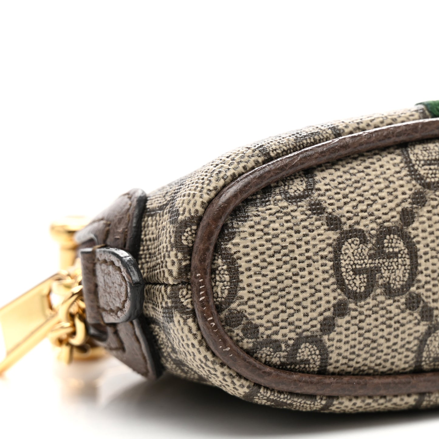 GG Supreme Monogram Web Ophidia Dome Key Pouch Beige New Acero