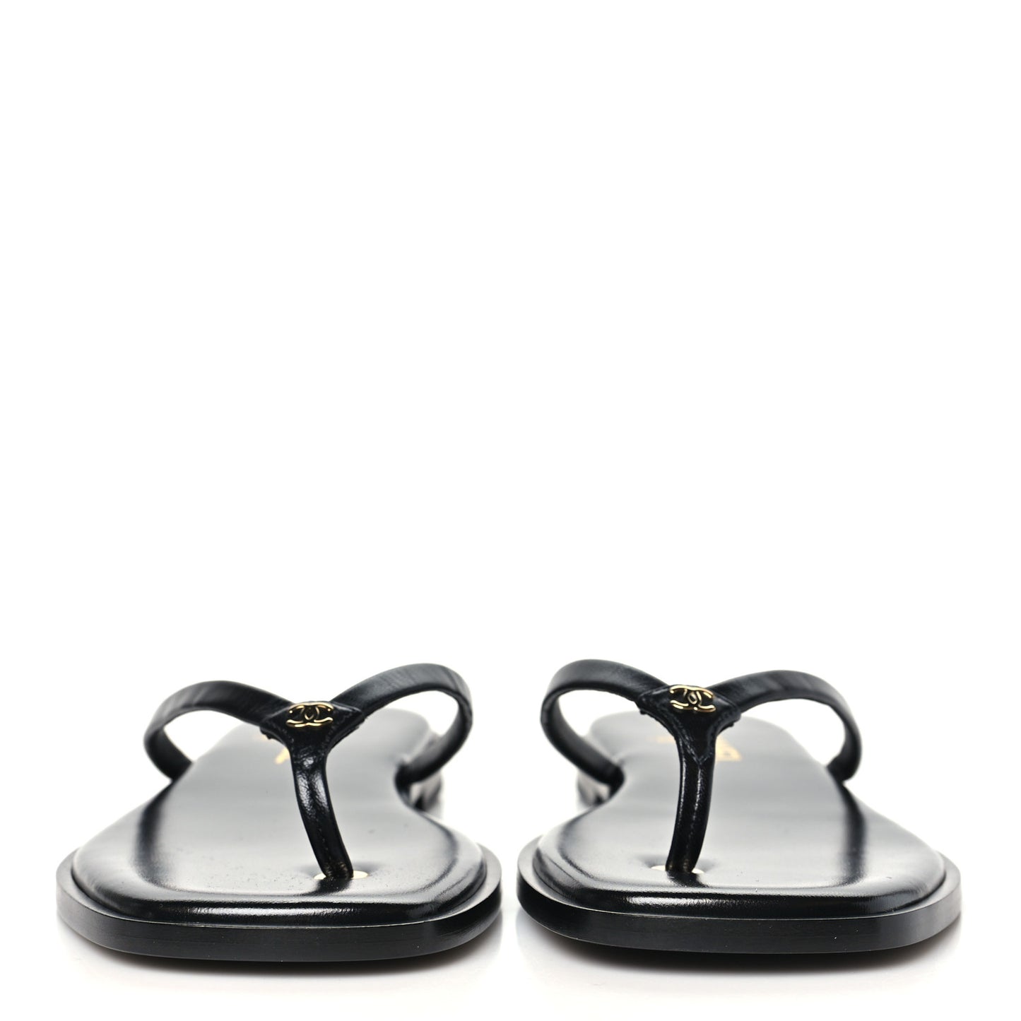 Goatskin CC Times Square Thong Sandals 39 Black