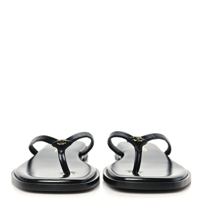 Chanel Goatskin CC Times Square Thong Sandals 39 Black 3 of 10