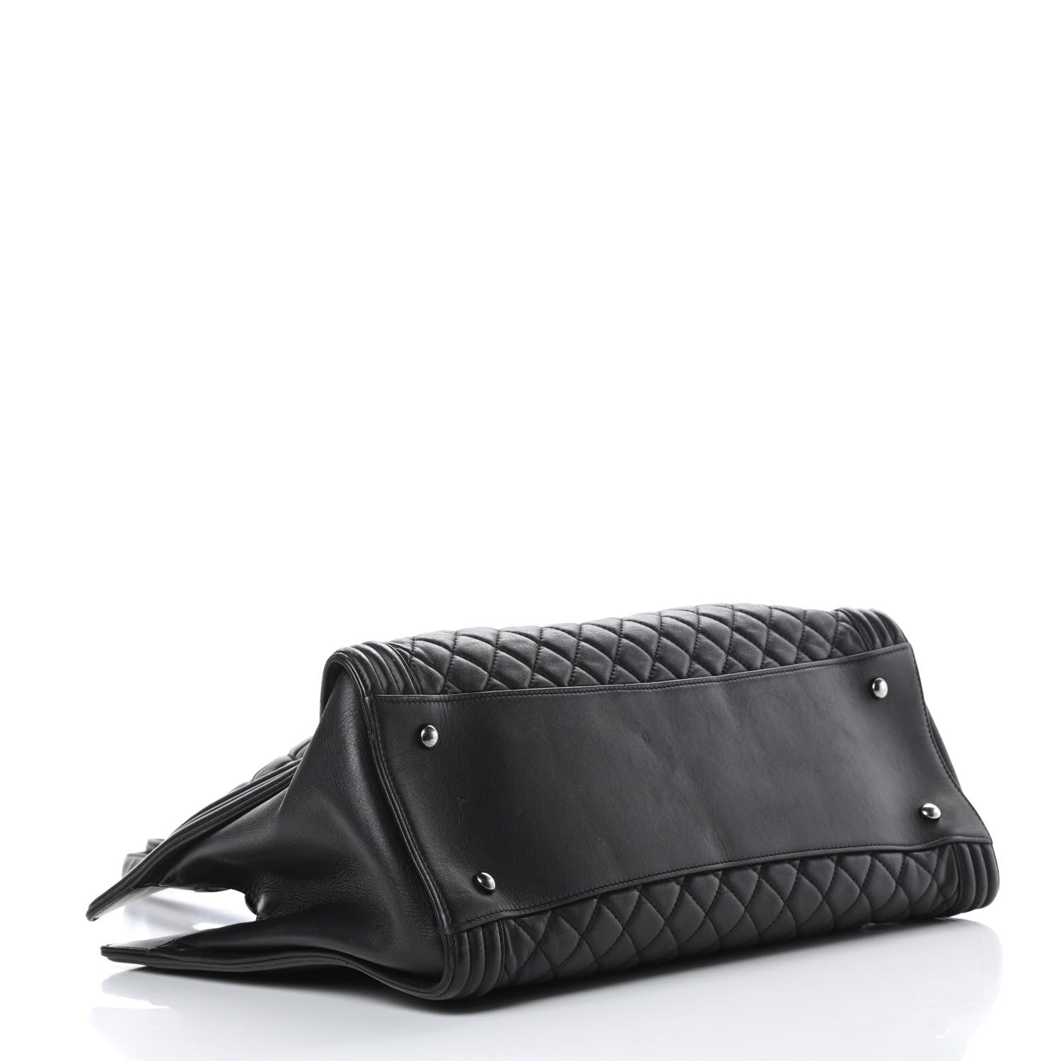 Chanel Lambskin Quilted Boy Shopping Tote Black 4 of 22