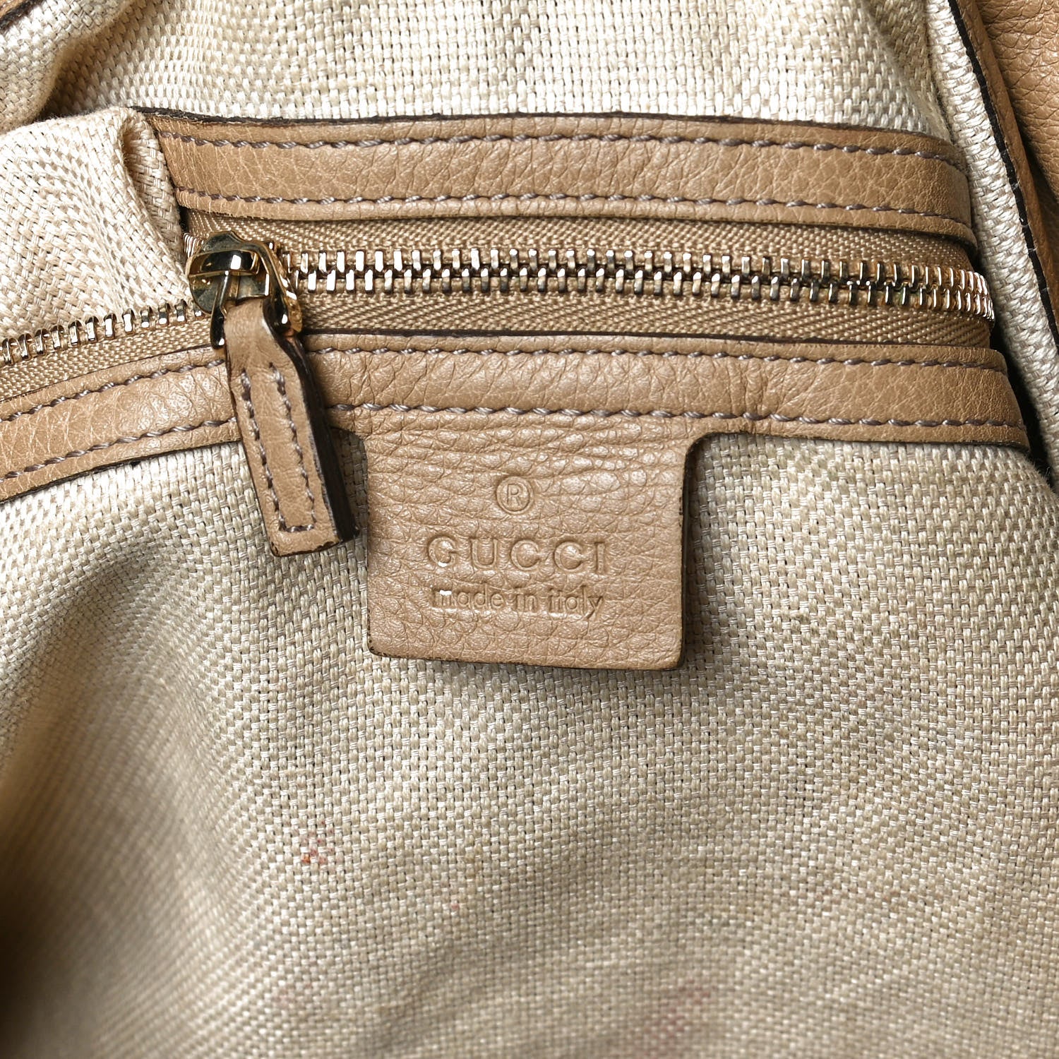 Gucci Pebbled Calfskin Large Soho Chain Shoulder Bag Nude 6 of 13
