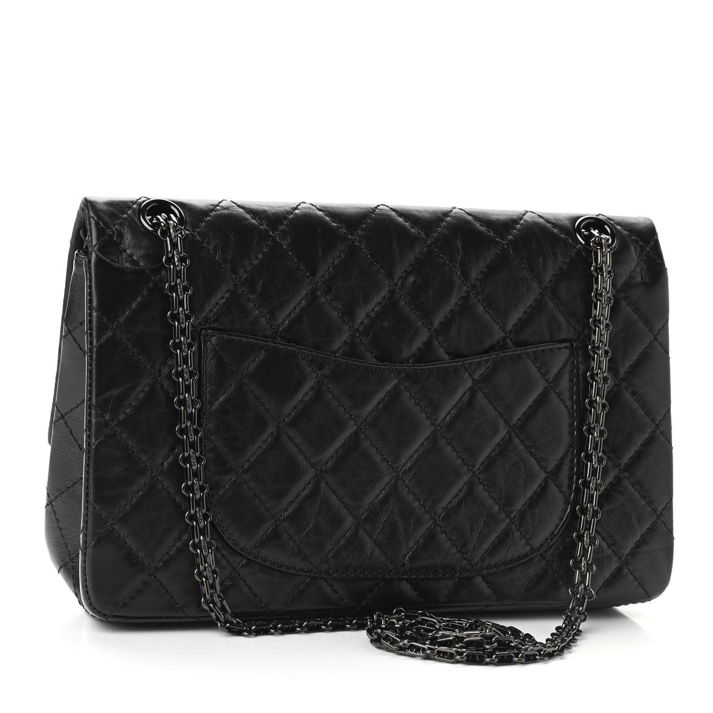 Aged Calfskin Quilted 2.55 Reissue 226 Flap So Black