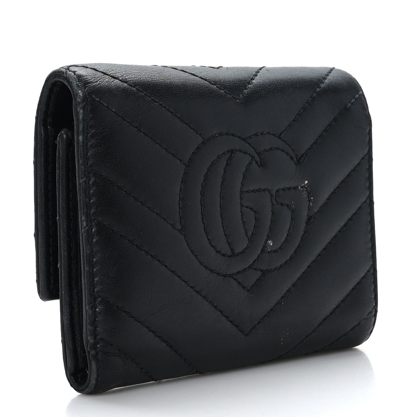 Calfskin Matelasse GG Marmont Wallet Black