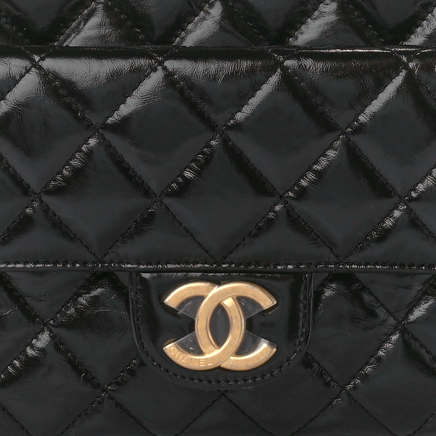 Chanel Shiny Crumpled Calfskin Quilted Wavy CC Hobo Black 10 of 12