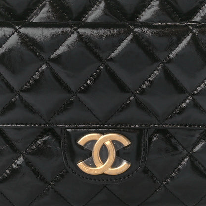 Chanel Shiny Crumpled Calfskin Quilted Wavy CC Hobo Black 10 of 12