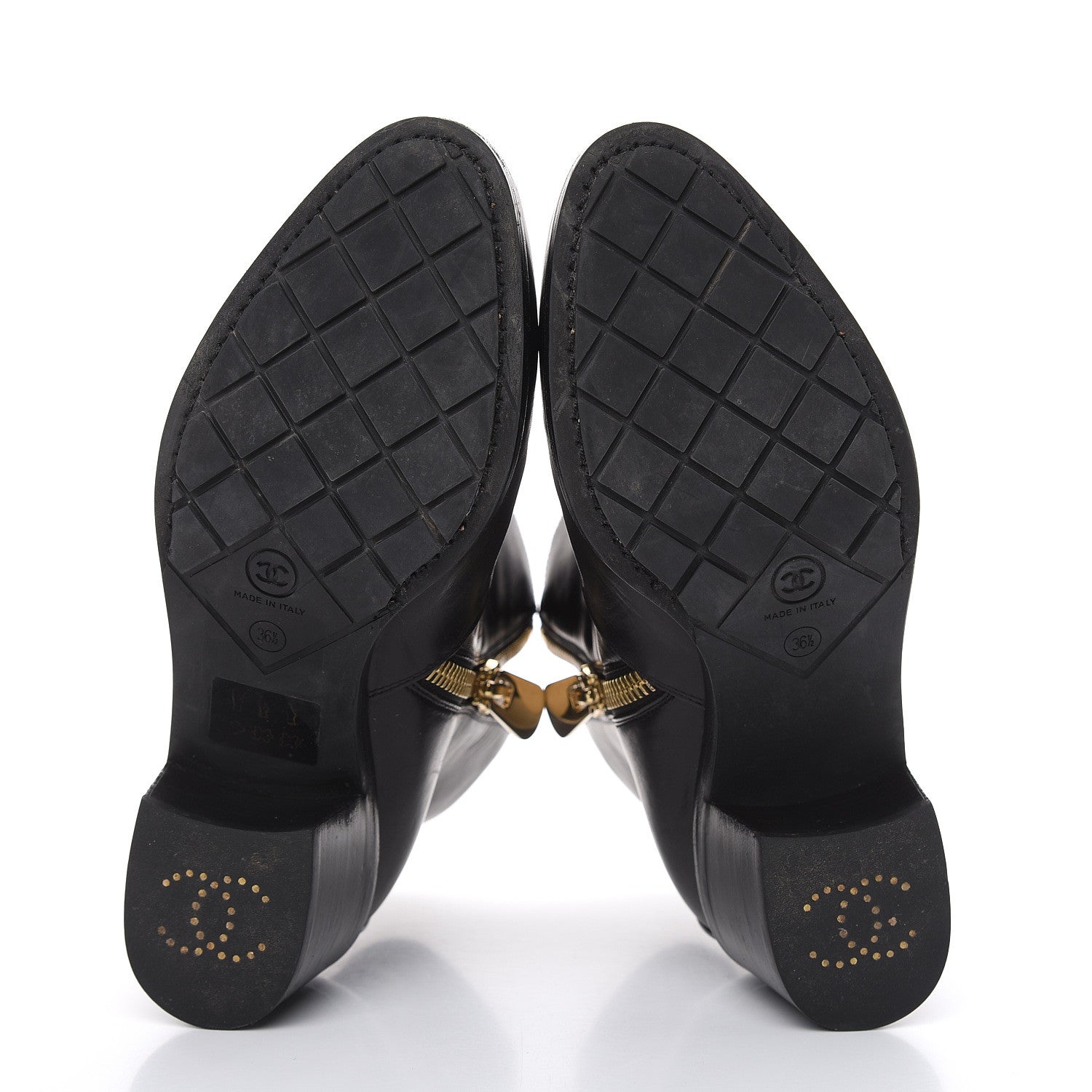 Chanel Calfskin Double Zip Short Boots 36.5 Black 5 of 14
