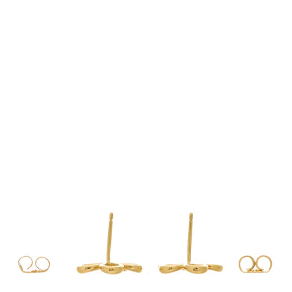 Tiffany 18K Yellow Gold Diamond Small Open Flower Earrings 3 of 5