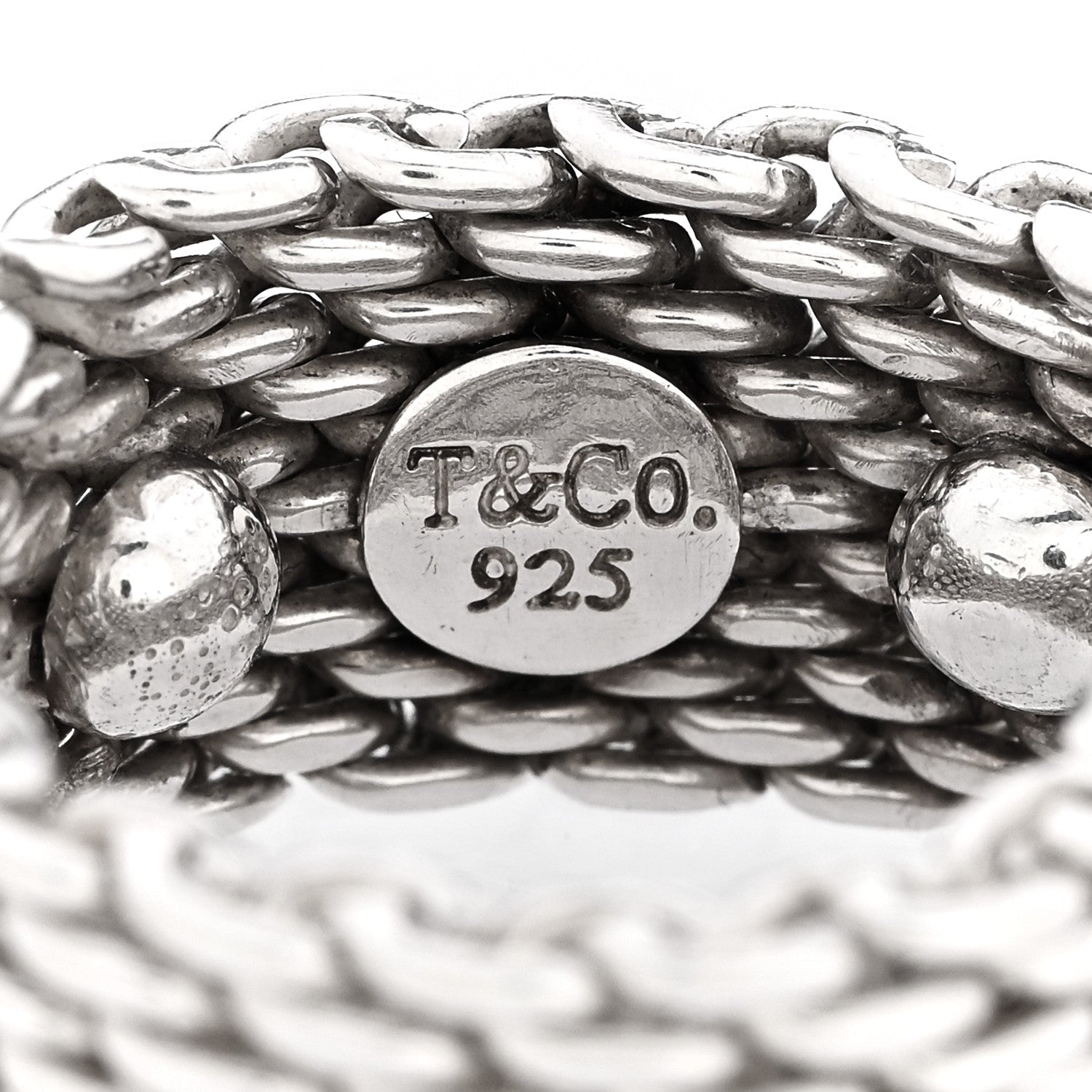 Tiffany Sterling Silver Somerset Mesh Ring 49 5 3 of 4
