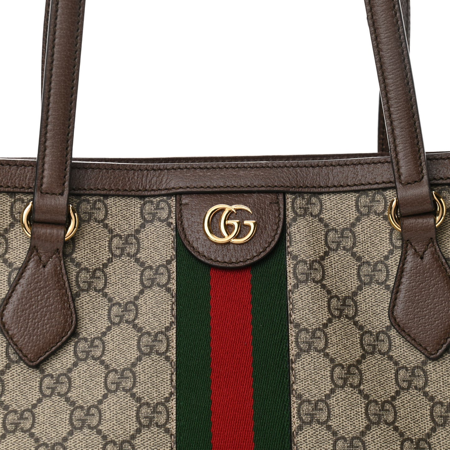 GG Supreme Monogram Medium Ophidia Shopping Tote Brown