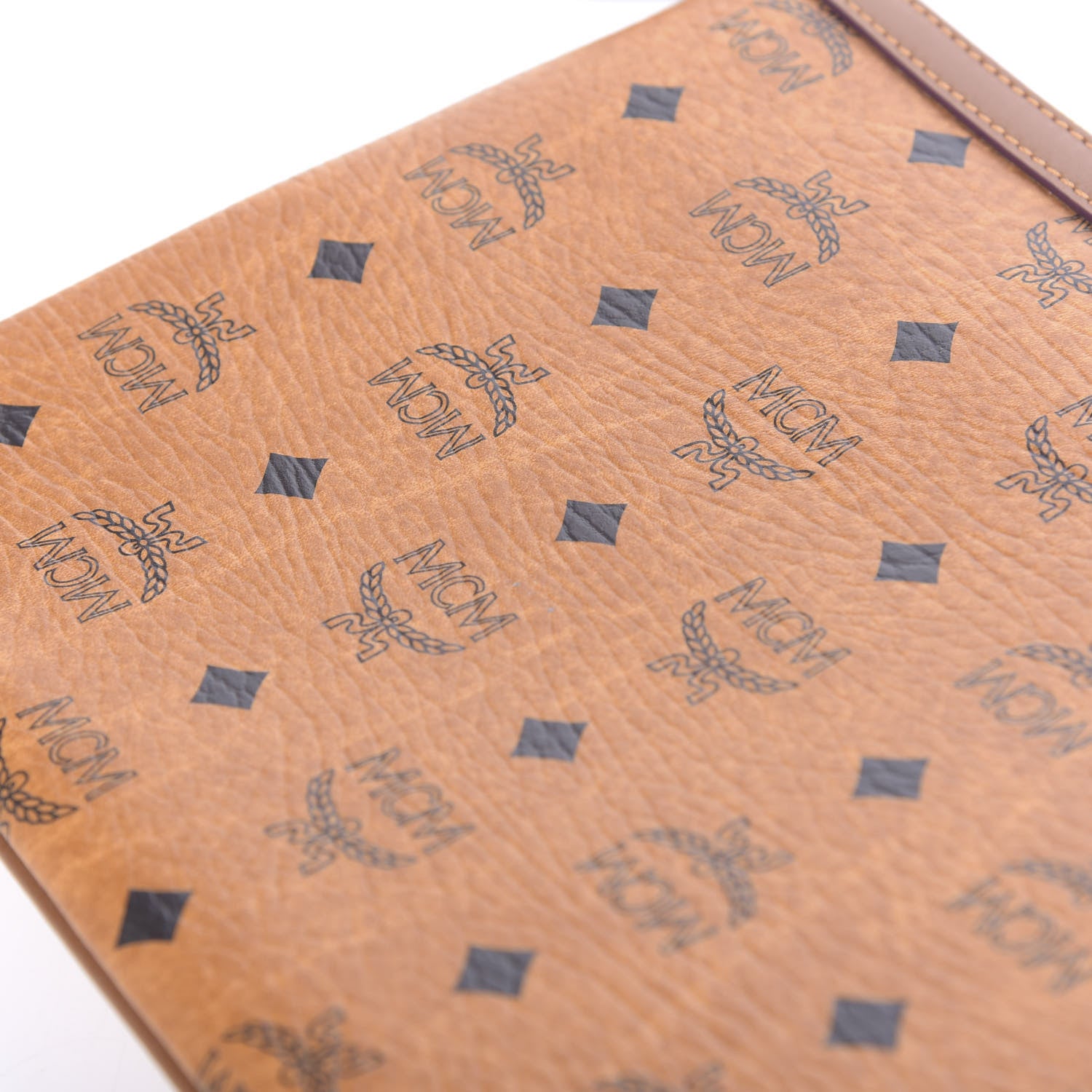 MCM Visetos Wristlet Zip Pouch Cognac 8 of 9