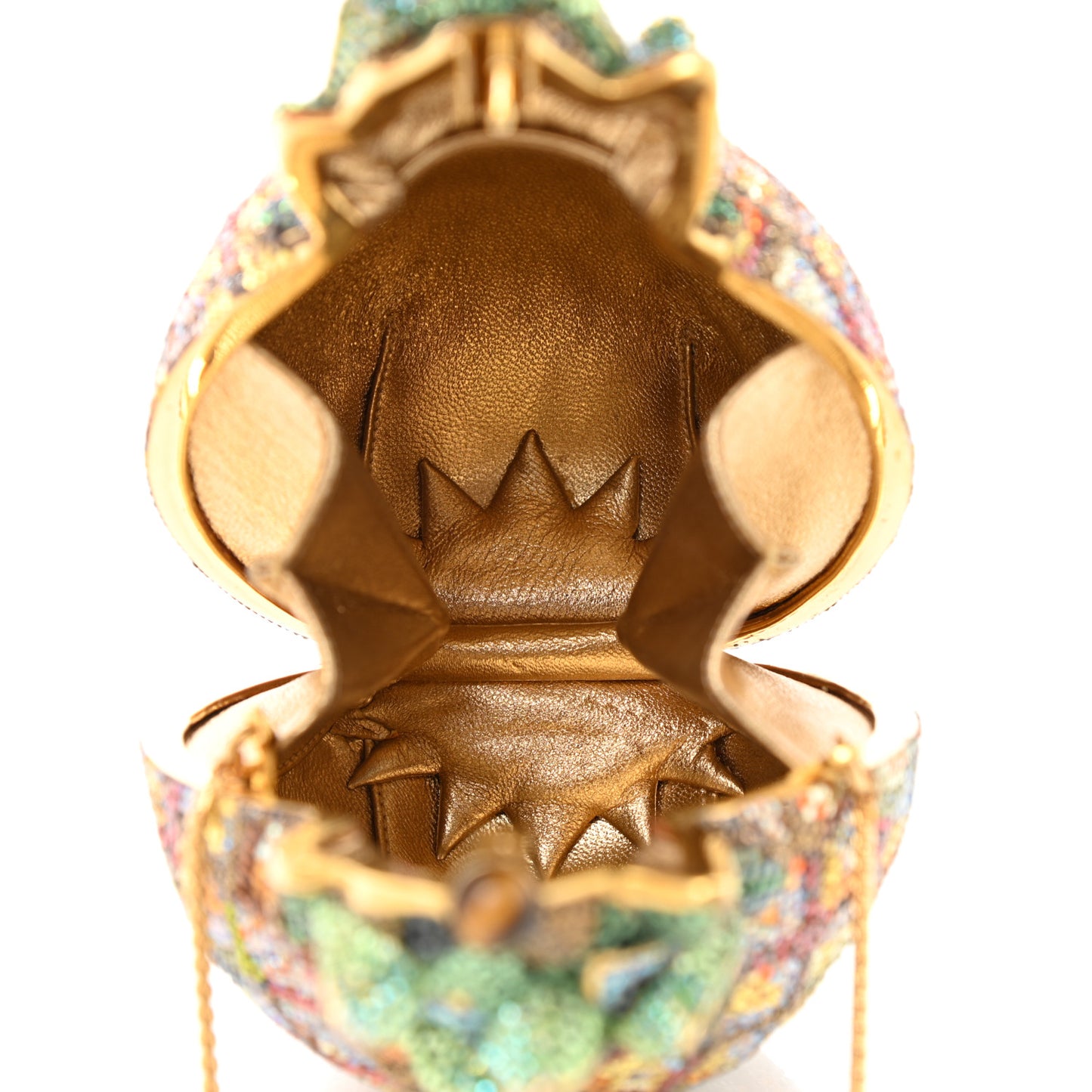 Crystal Pineapple Minaudiere Clutch Multicolor