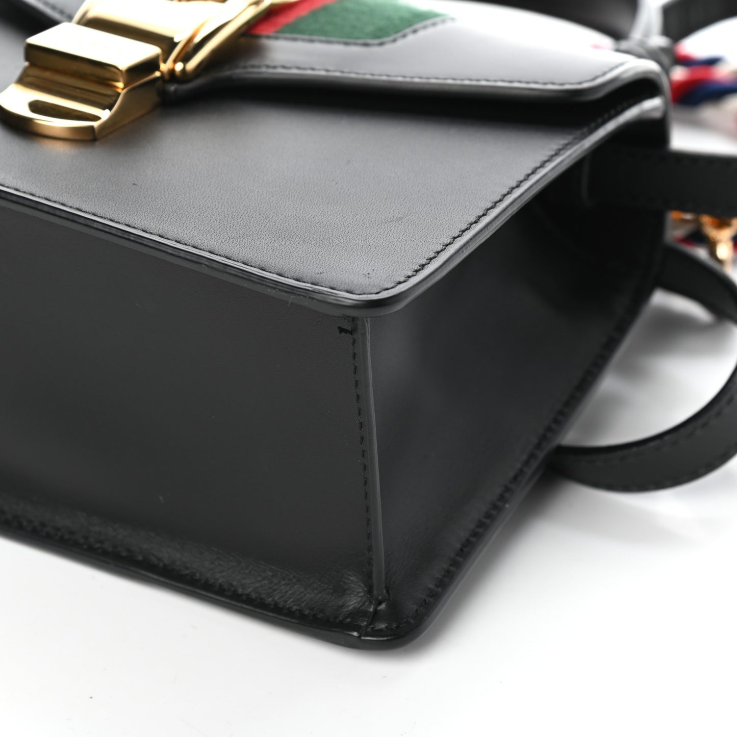 Calfskin Mini Sylvie Top Handle Bag Black