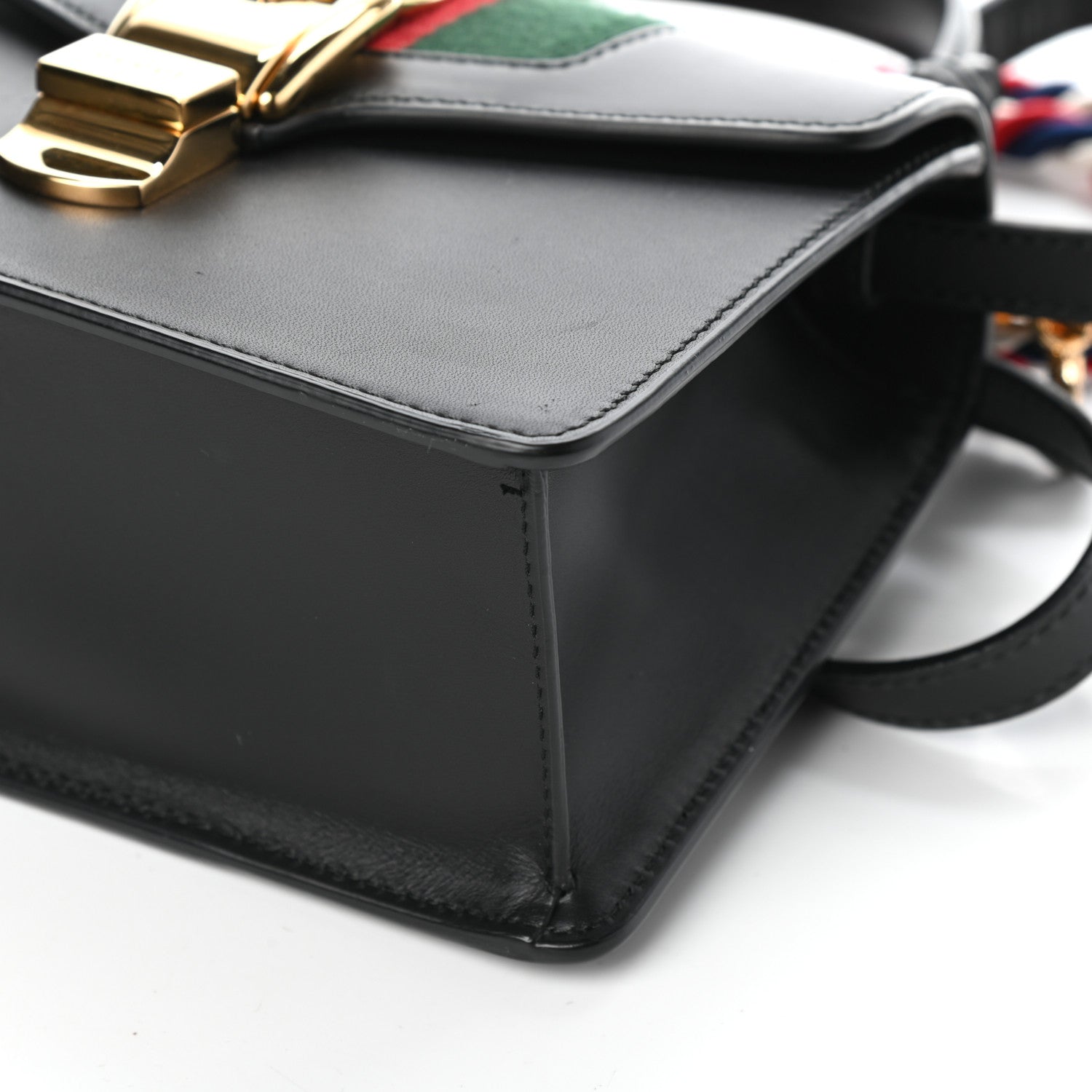 Gucci Calfskin Mini Sylvie Top Handle Bag Black 8 of 8