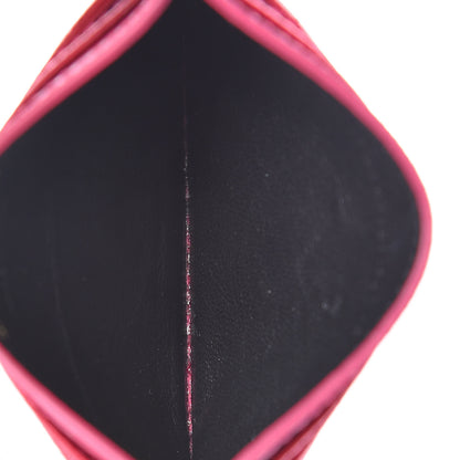 Saint Laurent Grain De Poudre Matelasse Chevron Monogram Credit Card Case Bubblegum 5 of 8