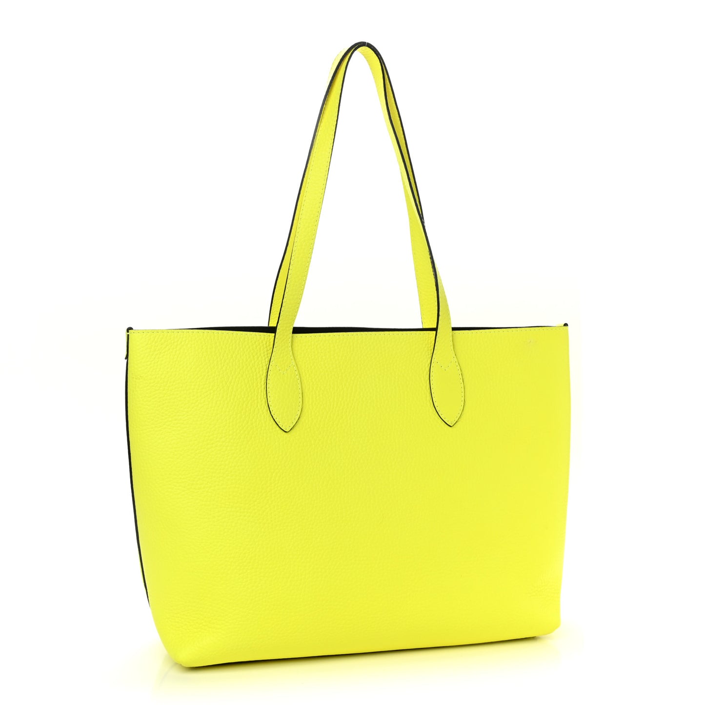 Grainy Calfskin Remington Tote Neon Yellow
