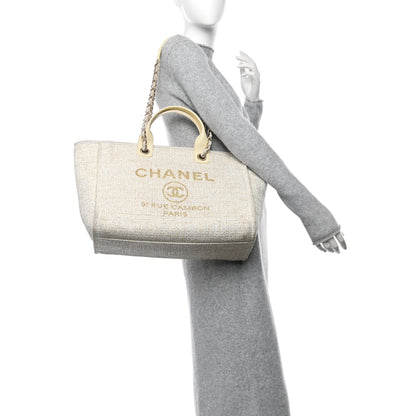Chanel Lurex Boucle Medium Deauville Tote White 2 of 15