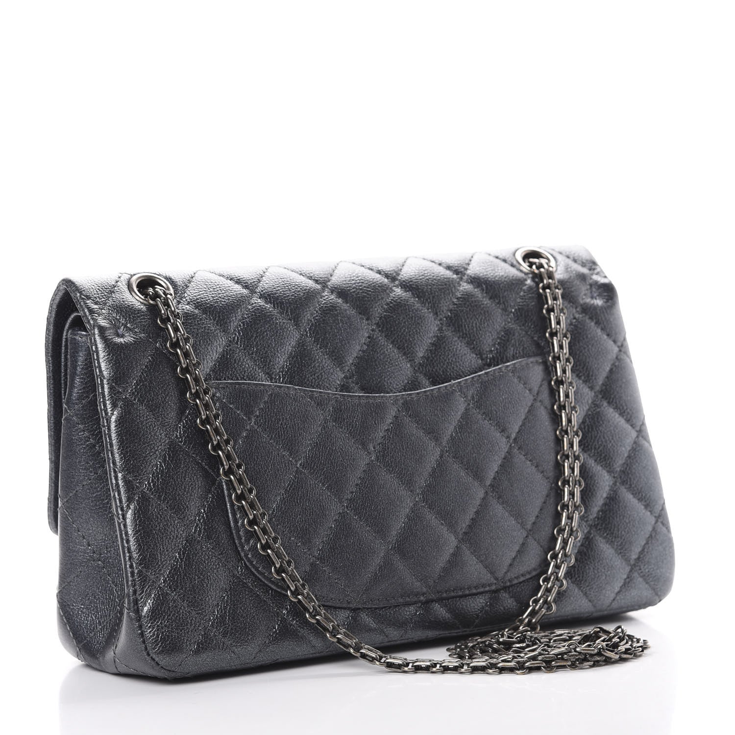 Chanel Metallic Sheepskin Quilted 2.55 Reissue 226 Flap Dark Silver 2 of 13