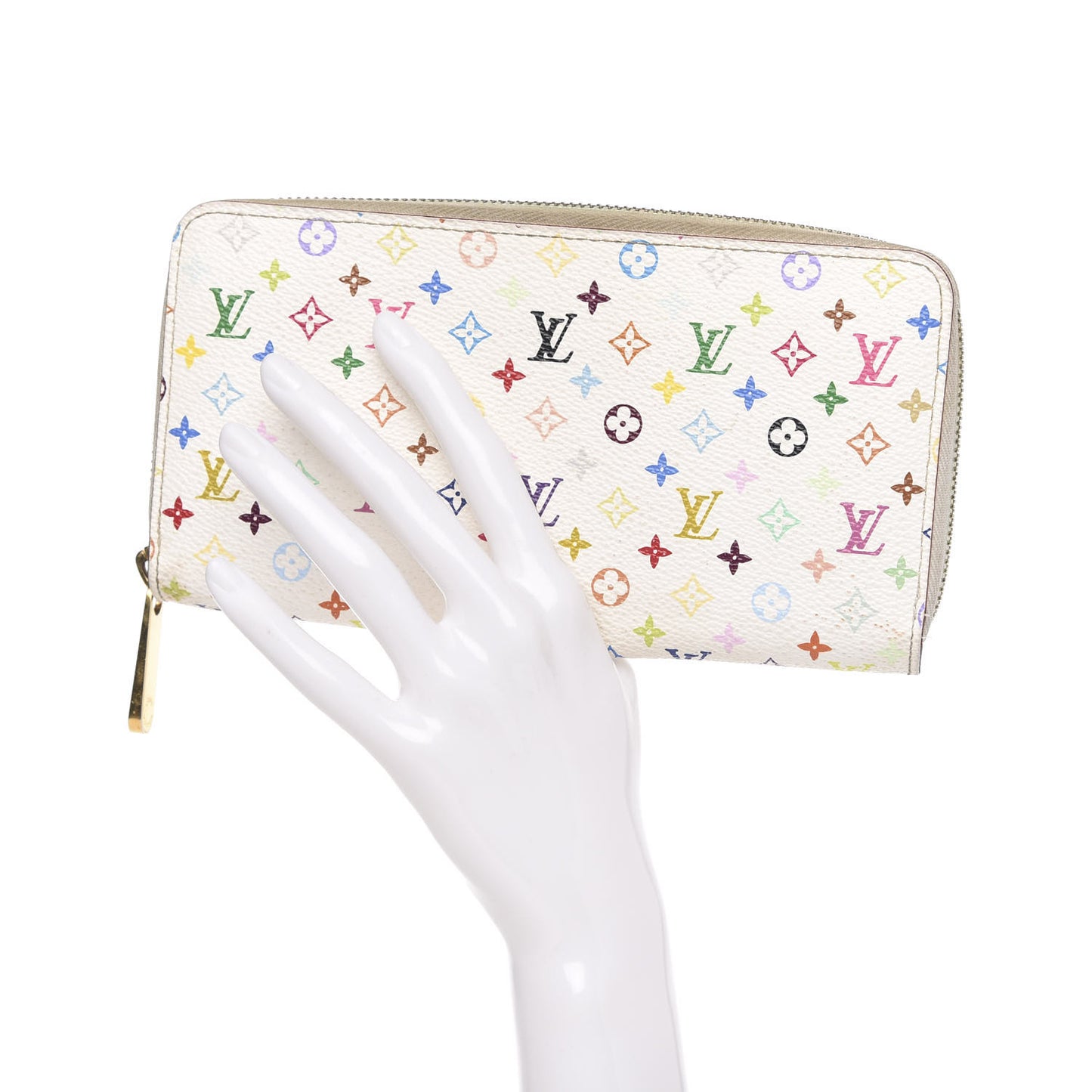 Monogram Multicolor Zippy Wallet White Litchi